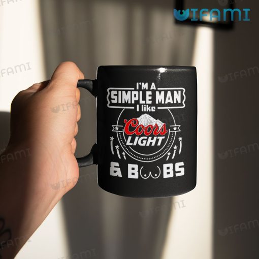 Coors Beer Mug I’m A Simple Man I Like Coors Light & Boobs Gift