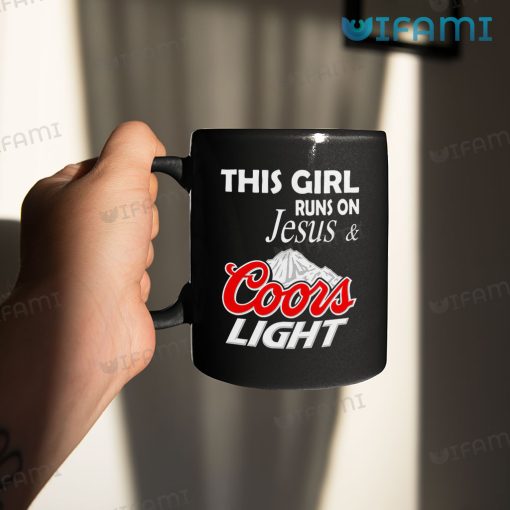 Coors Beer Mug This Girl Runs On Jesus And Coors Light Gift