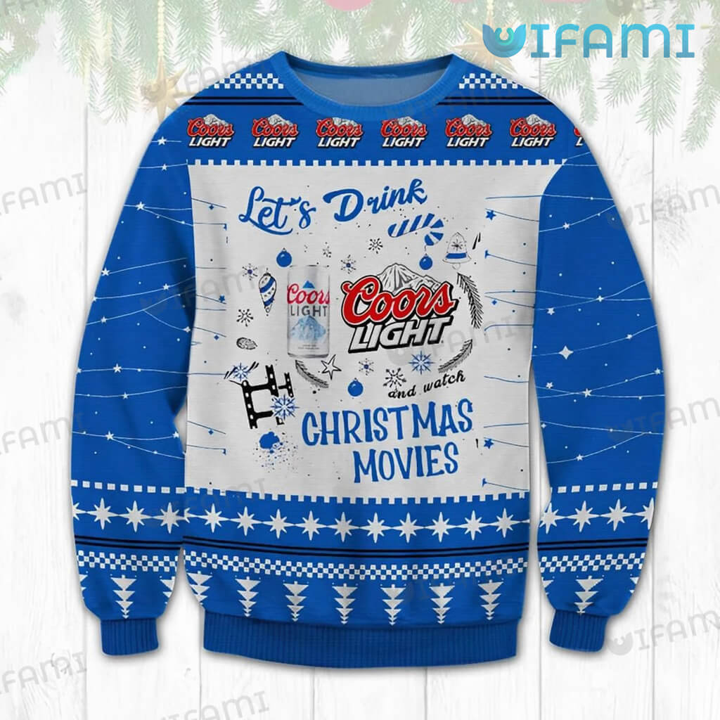 Cozy Coors Christmas Let's Drink Coors Light Sweater Beer Lovers Gift