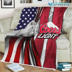 Coors Light Blanket USA Flag Beer Lovers Present