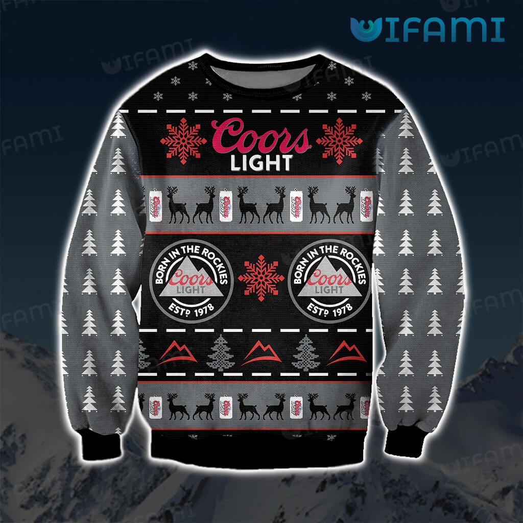Perfect Coors Light Christmas Sweater Born In The Rockies Est 1978 Beer Lovers Gift