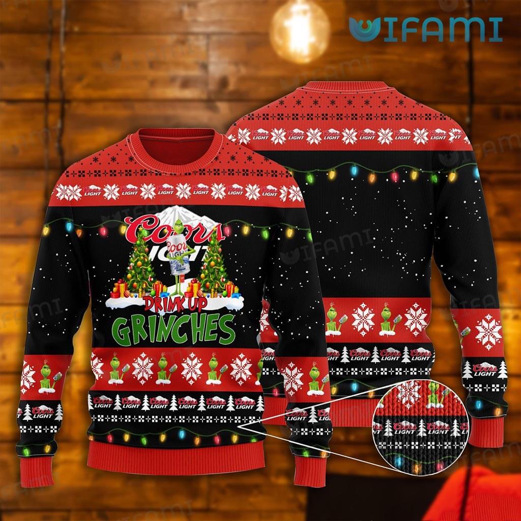 Coors Light Christmas Sweater Drink Up Grinches Gift For Beer Lovers