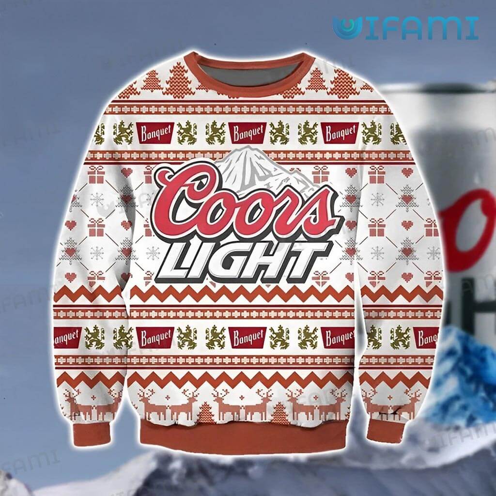 Coors Light Christmas Sweater Gift For Beer Lovers