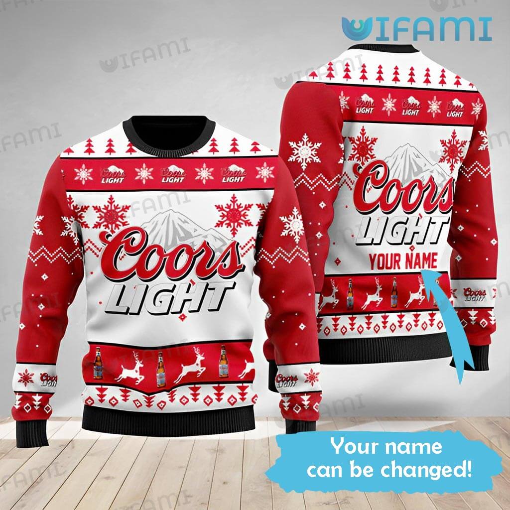 Coors Light Christmas Sweater Personalized Beer Lovers Gift