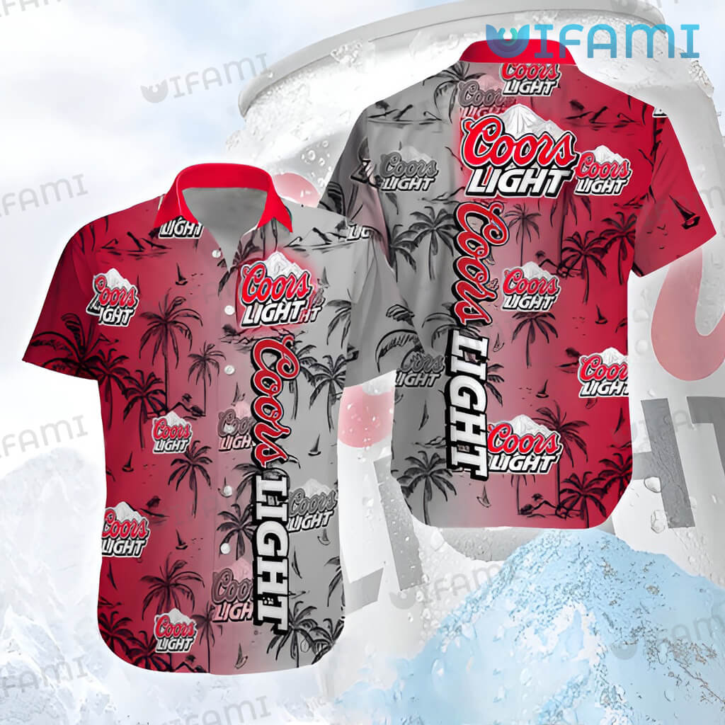 Coors Light Hawaiian Shirt Coconut Tree Gift For Beer Lovers