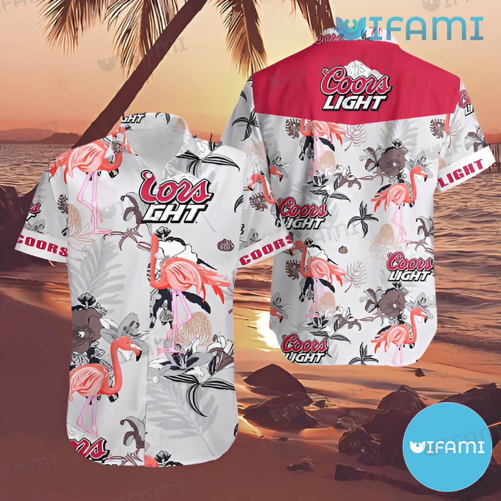 Cool Coors Light Flamingo Hawaiian Shirt Beer Lovers Gift