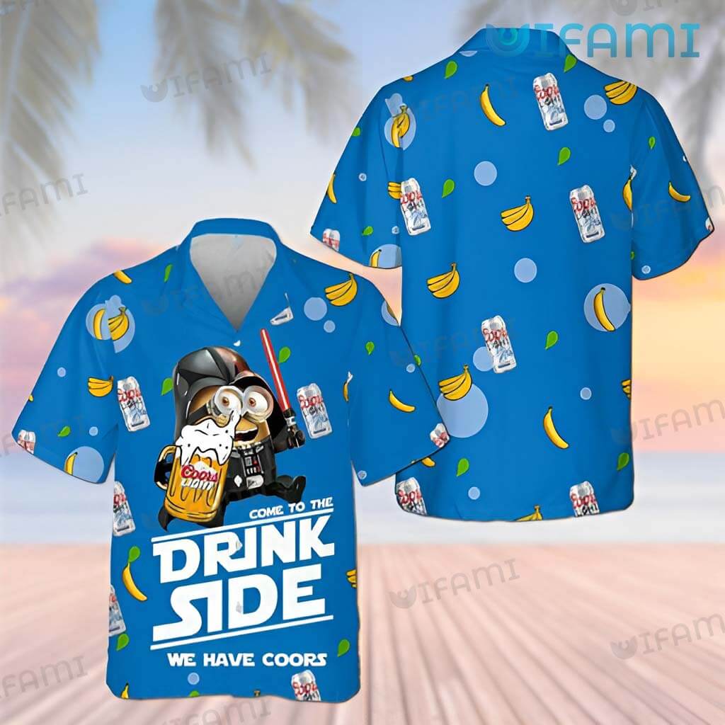 Cute Coors Light Hawaiian  Minions Dark Side Shirt Beer Lovers Gift