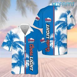 Coors Light Hawaiian Shirt Palm Tree Gift For Beer Lovers