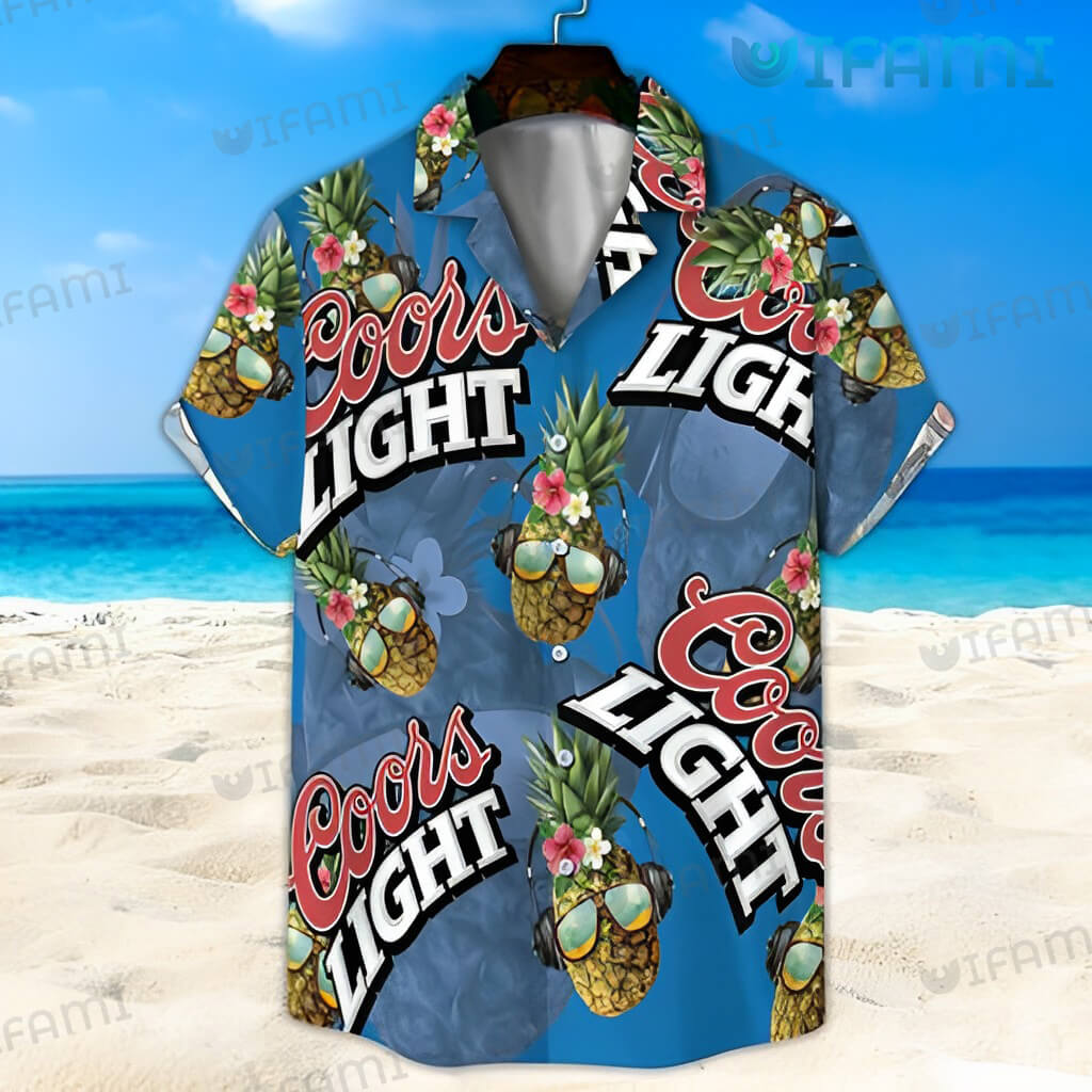 Coors Light Hawaiian Shirt Pineapple Headphone Beer Lovers Gift