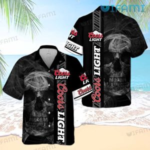 Coors Light Hawaiian Shirt Skull Smoke Beer Lovers Gift