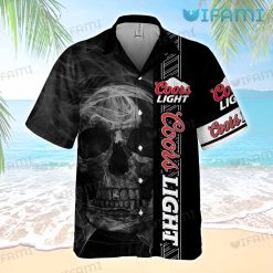 Coors Light Hawaiian Shirt Skull Smoke Beer Lovers Gift 2