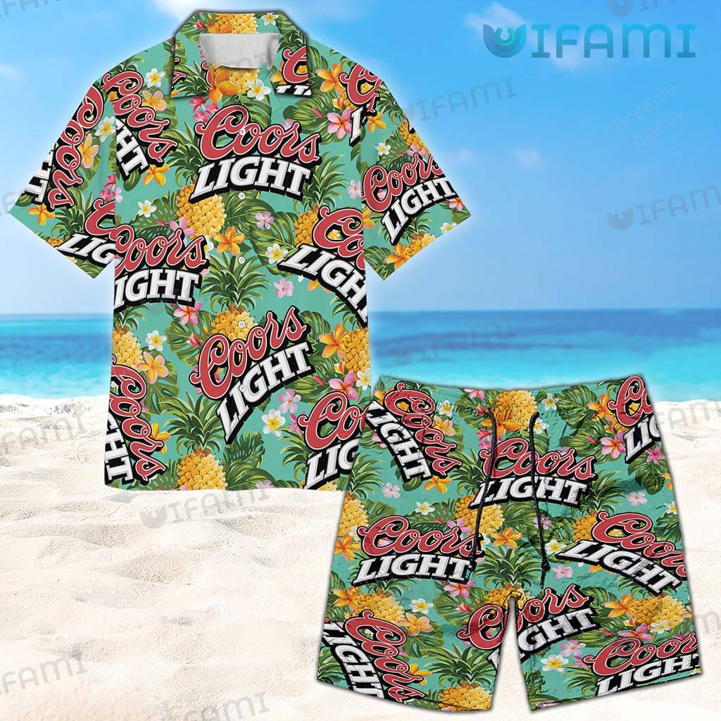 Great Coors Light Hawaiian Tropical Floral Shirt Beer Lovers Gift