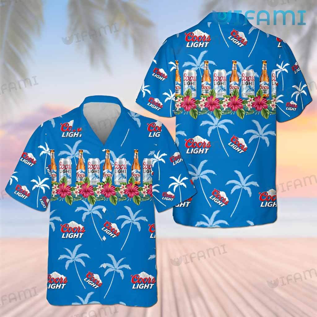 Funny Coors Light Hawaiian Tropical Flower Shirt Beer Lovers Gift