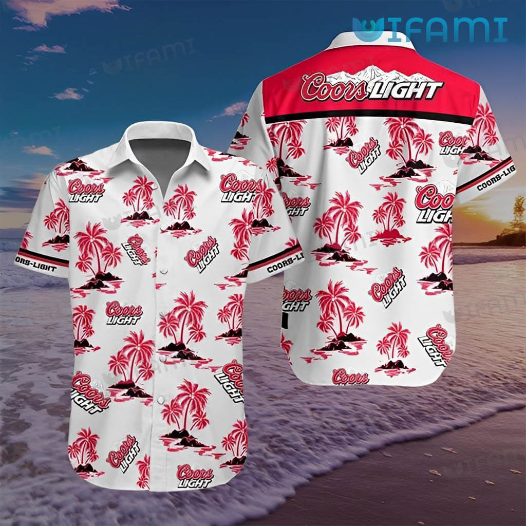 Colorful Coors Light Hawaiian Tropical Palm Tree Shirt Beer Lovers Gift