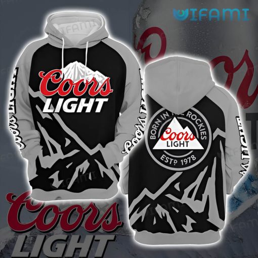 Coors Light Hoodie 3D Black Grey Beer Lovers Gift