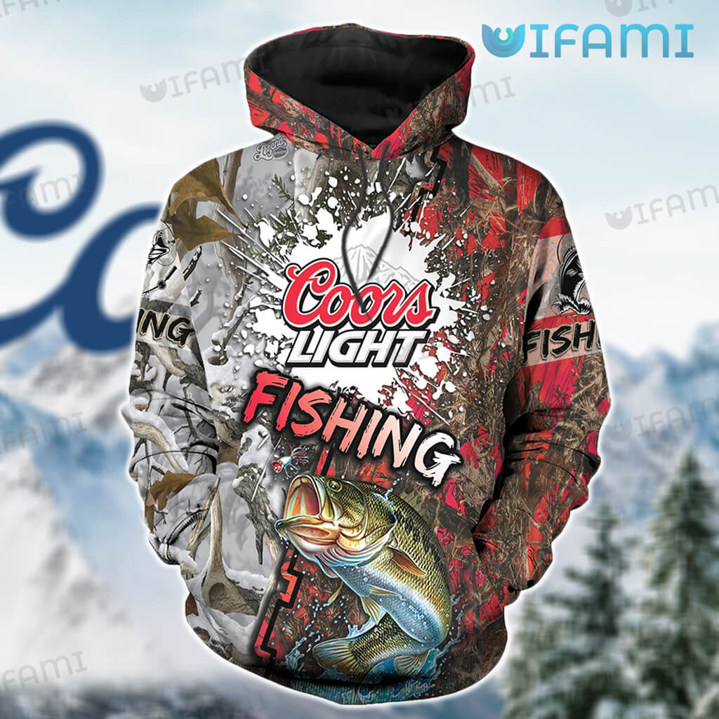Awesome Coors Light 3D Fishing Hoodie Gift For Beer Lovers