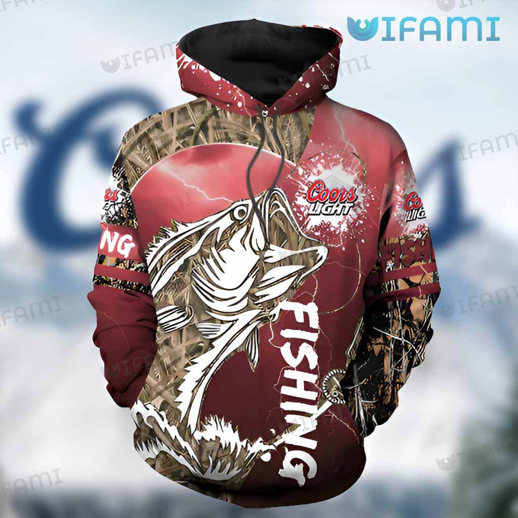 Awesome Coors Light  3D Fishing Paint Splash HoodieBeer Lovers Gift