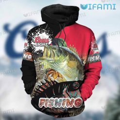 Coors Light Hoodie 3D Fishing Red Black Gift For Beer Lovers