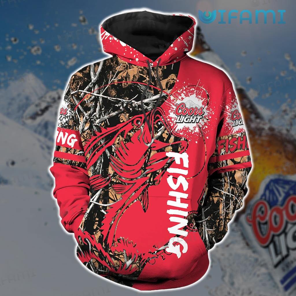 Coors Light Hoodie 3D Fishing Red Gift For Beer Lovers