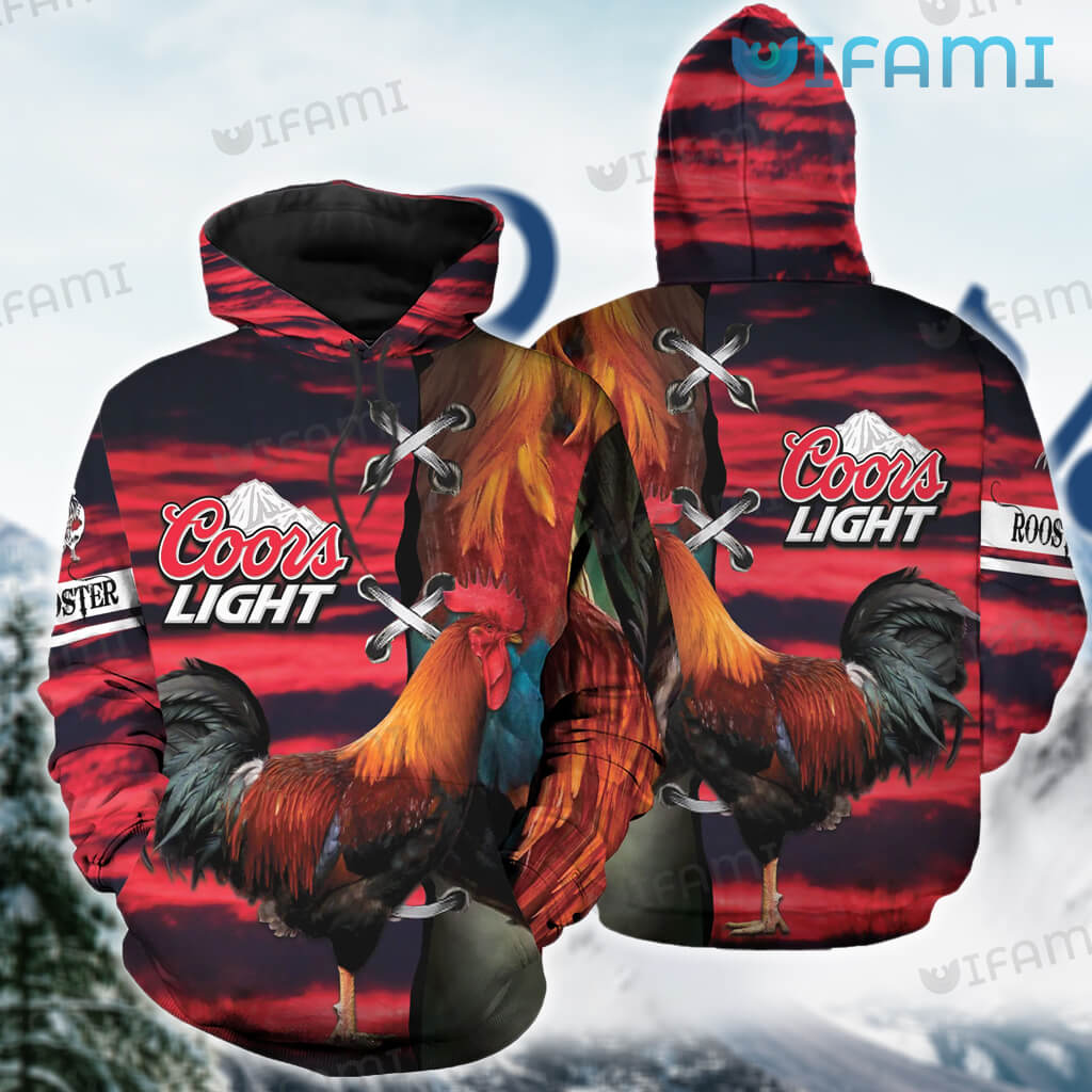 Classic Coors Light 3D Red Chicken Hoodie Beer Lovers Gift