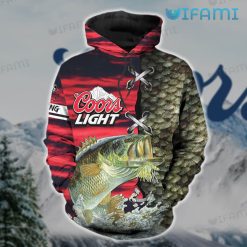 Coors Light Hoodie 3D Red Fishing Gift For Beer Lovers