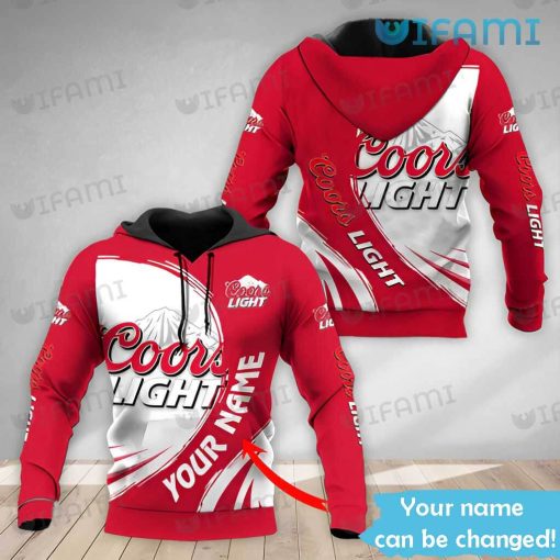 Coors Light Hoodie 3D Red White Personalized Gift For Beer Lovers