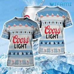 Coors Light Hoodie 3D Reindeer Pattern Beer Lovers Present AOP Tshirt
