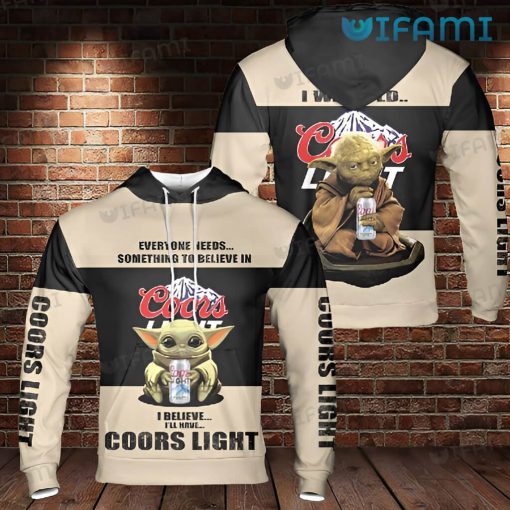 Coors Light Hoodie 3D Yoda I Believe I Have Coors Light Beer Lovers Gift