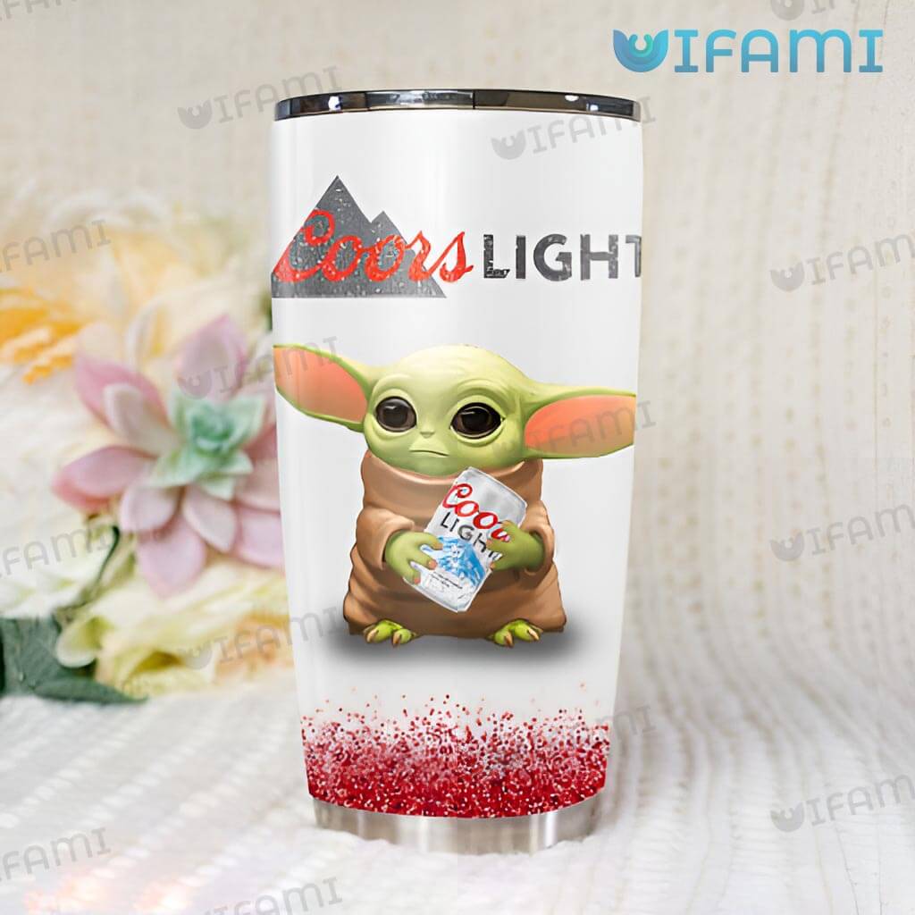 Funny Coors Light Baby Yoda Twinkle Tumbler Beer Lovers Gift