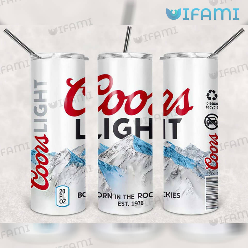 White Coors Light Coors Mountain Tumbler Gift For Beer Lovers