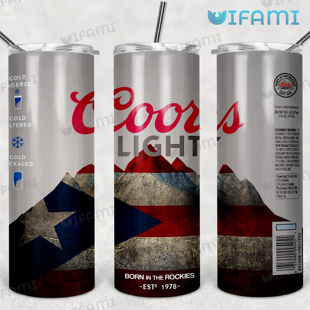 Coors Light Tumbler USA Flag Coors Mountain Beer Lovers Gift