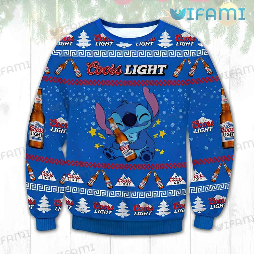 Blue Coors Light Ugly Christmas Stitch Sweater Beer Lovers Gift