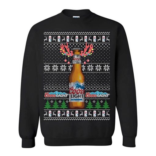 Coors Light Ugly Sweater Reindeer Horn Bottle Beer Lovers Gift