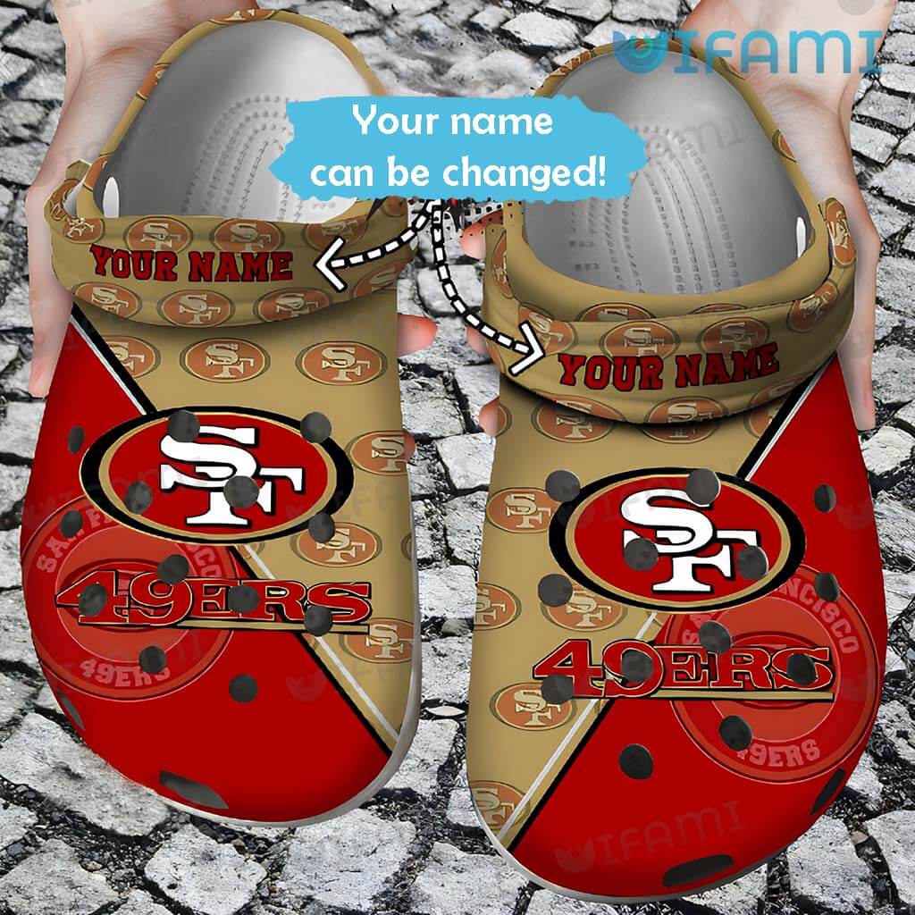 Awesome Custom Name 49ers 
Logo Texture Crocs San Francisco 49ers Gift