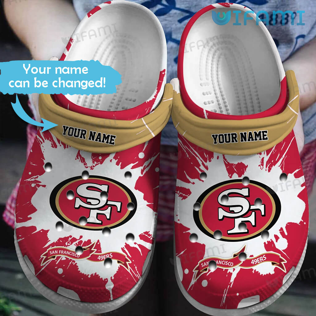 Special  Custom Name 49ers Paint Splatter Crocs San Francisco 49ers Gift