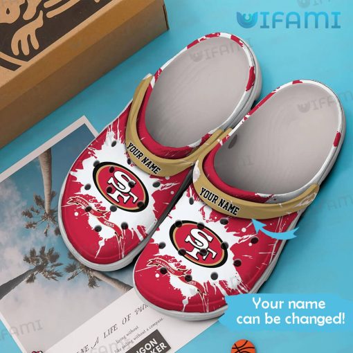 Custom Name 49ers Crocs Paint Splatter San Francisco 49ers Gift