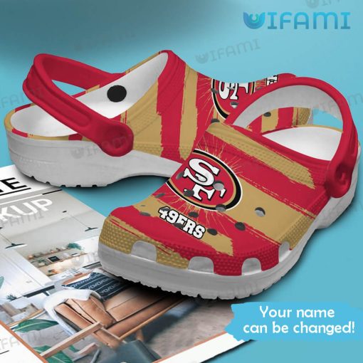 Custom Name 49ers Crocs Red Brown Stripes San Francisco 49ers Gift