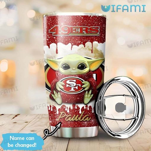 Custom Name 49ers Tumbler Baby Groot Baby Yoda San Francisco 49ers Gift