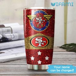 Custom Name 49ers Tumbler Logo Wonder Woman San Francisco 49ers Present Niners