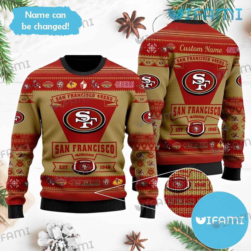 Great Custom Name 49ers Ugly Christmas Sweater San Francisco 49ers Gift