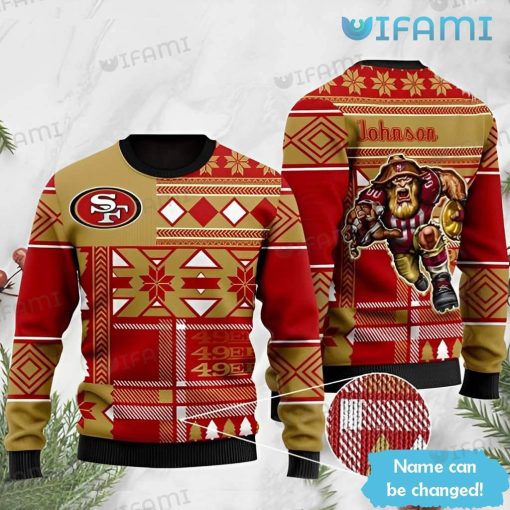 Custom Name 49ers Ugly Sweater Mascot San Francisco 49ers Gift