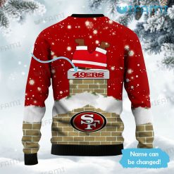 Custom Name 49ers Ugly Sweater Santa Chimney San Francisco 49ers Present Back