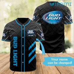 Custom Name Black Bud Light Baseball Jersey Beer Lovers Gift
