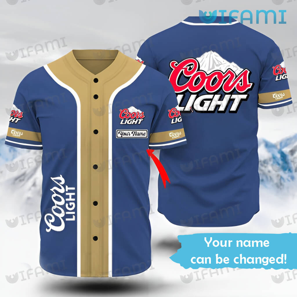 Unique Custom Name Blue Coors Light Baseball Jersey Gift For Beer Lovers