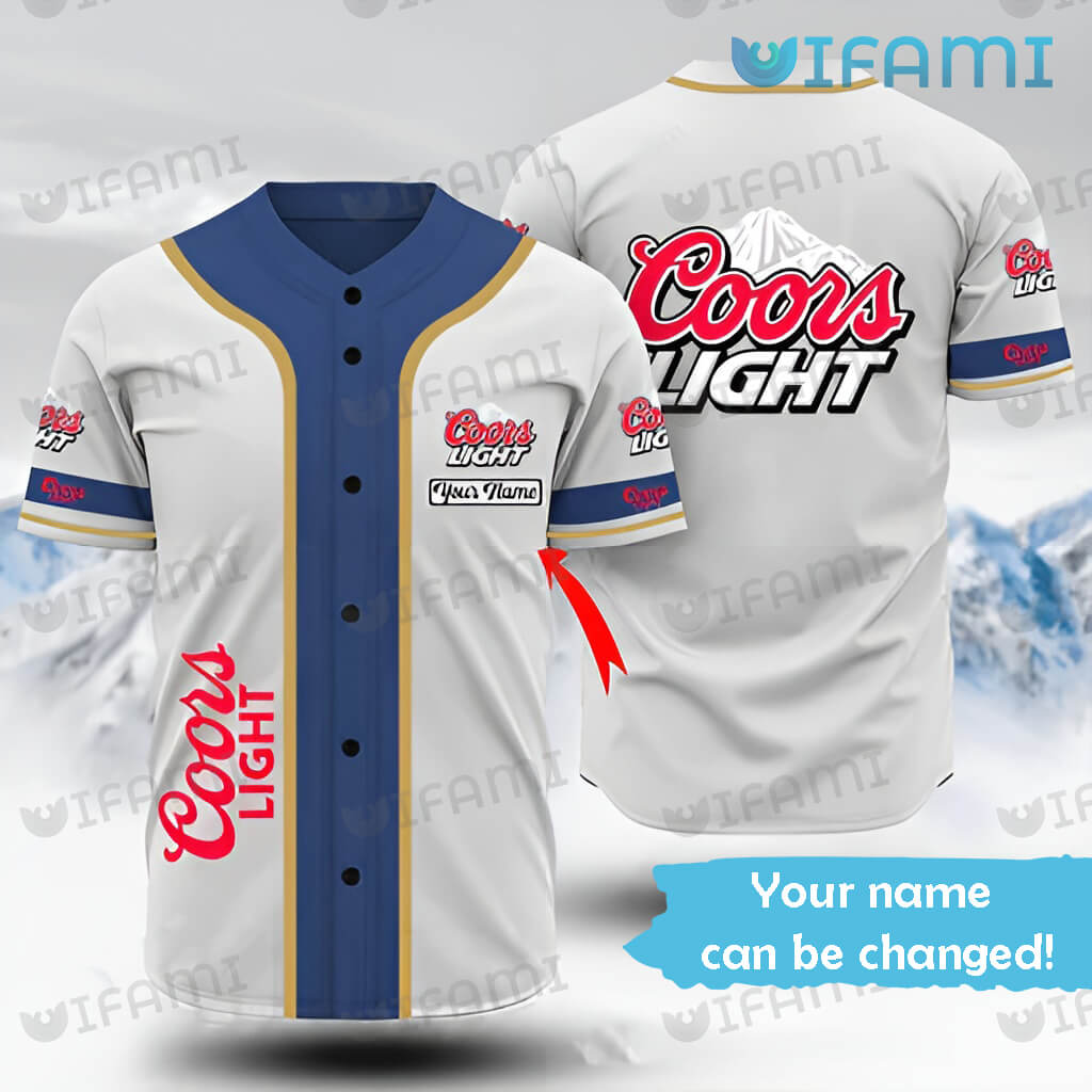 Awesome Custom Name Coors Light Baseball Jersey Gift For Beer Lovers