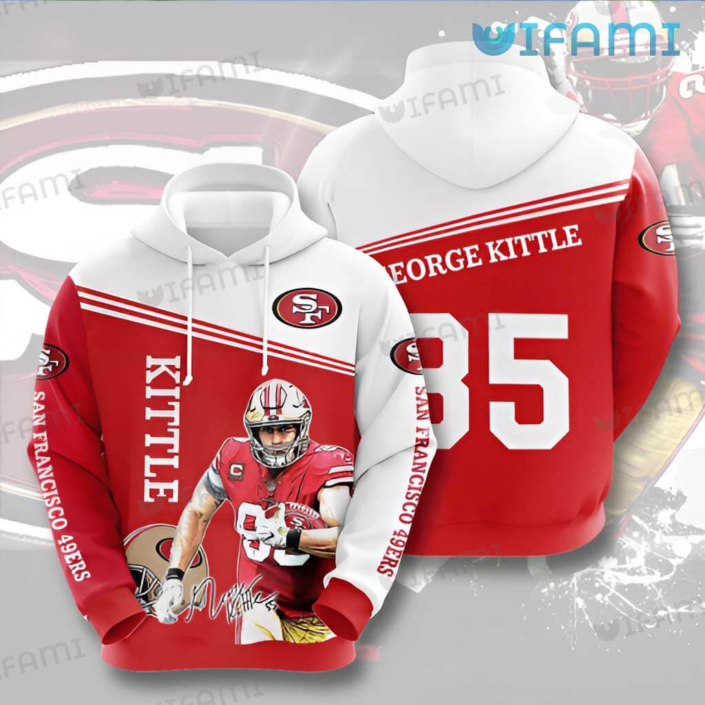 Cute George Kittle Hoodie 3D 85 Signature San Francisco 49ers Gift
