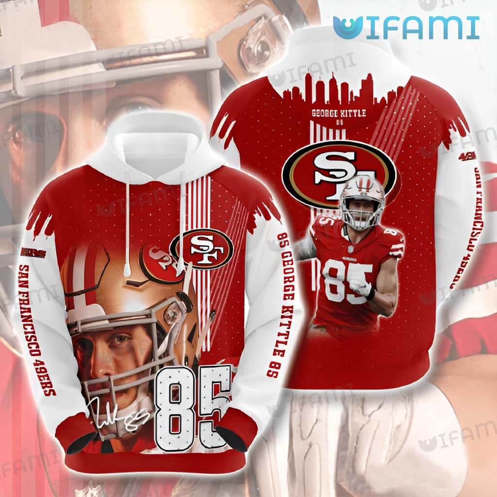 Great George Kittle 3D Signature 85 Hoodie San Francisco 49ers Gift
