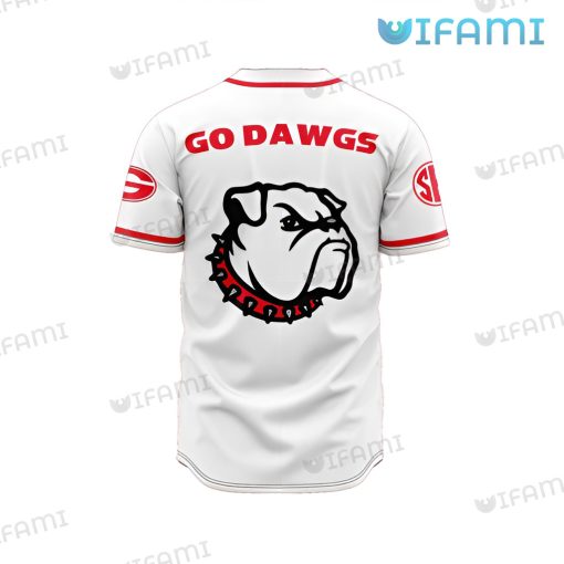White NCAA Georgia Bulldogs Baseball Jersey Go Dawgs Gift For Friends