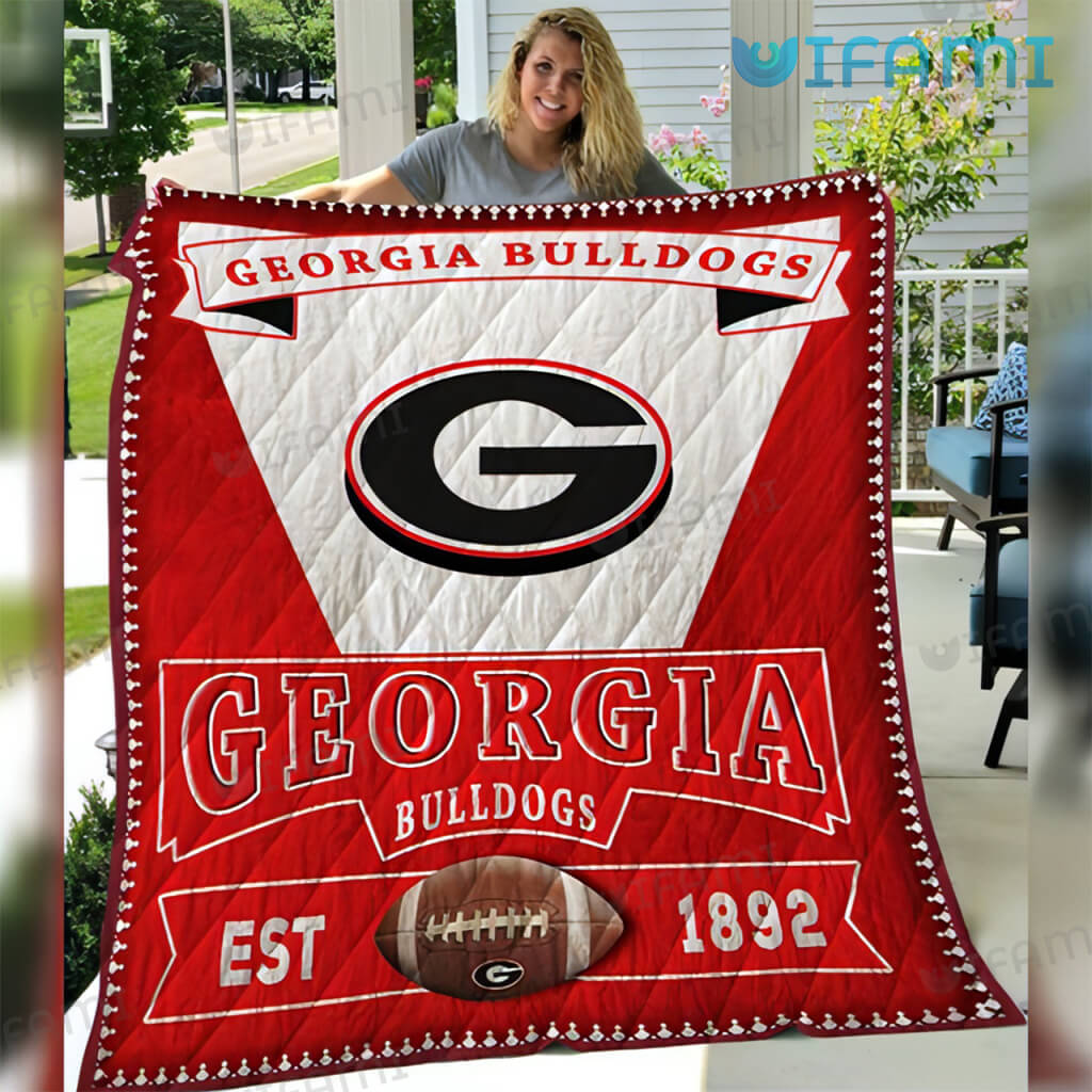 Georgia Bulldogs Blanket Est 1892 GA Football Gift