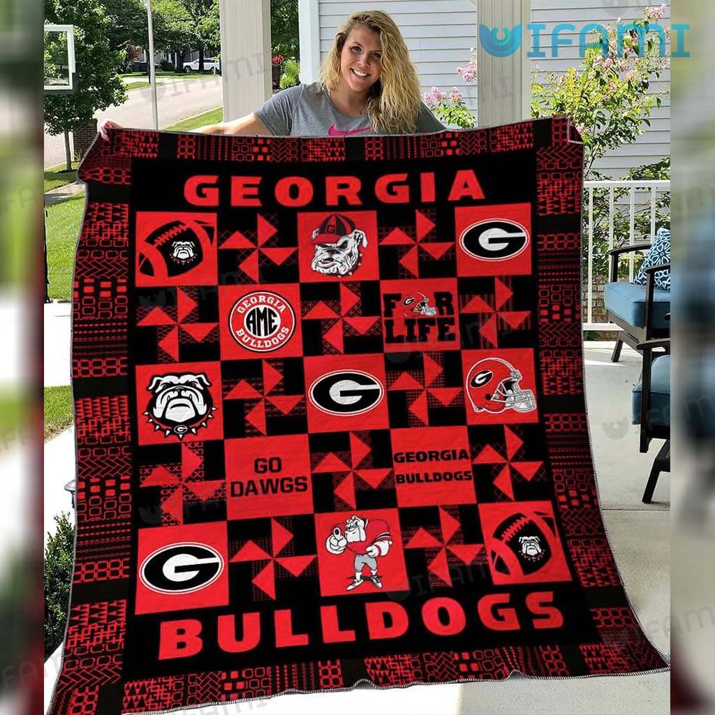 Funny Georgia Bulldogs Go Dawgs For Life Blanket GA Football Gift
